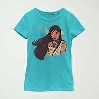 Disney Little & Big Kid Girls Crew Neck Short Sleeve Regular Fit Pocahontas Graphic T-Shirt