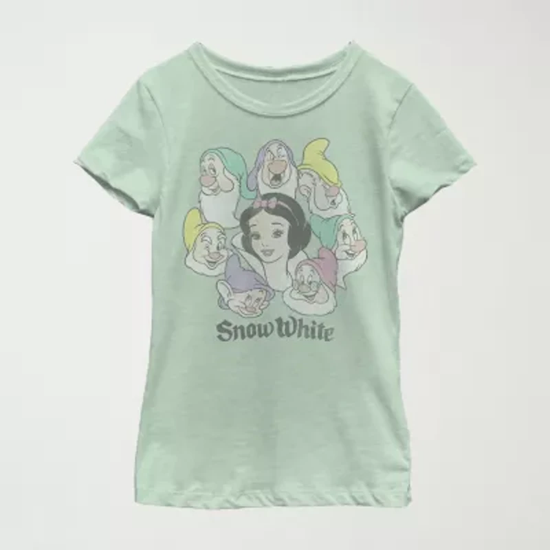 Disney Little & Big Kid Girls Crew Neck Short Sleeve Regular Fit Snow White Graphic T-Shirt
