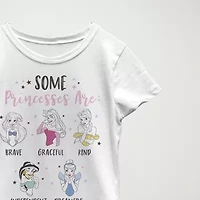 Disney Little & Big Kid Girls Crew Neck Short Sleeve Regular Fit Princess Graphic T-Shirt