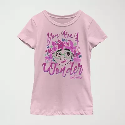 Disney Little & Big Kid Girls Crew Neck Short Sleeve Regular Fit Encanto Graphic T-Shirt