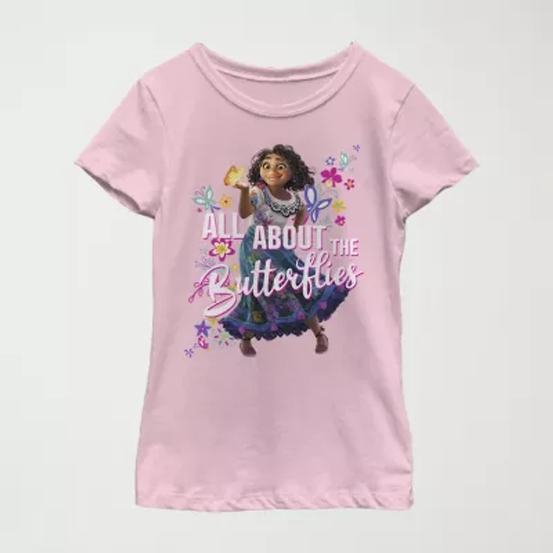 Disney Little & Big Kid Girls Crew Neck Short Sleeve Regular Fit Encanto Graphic T-Shirt