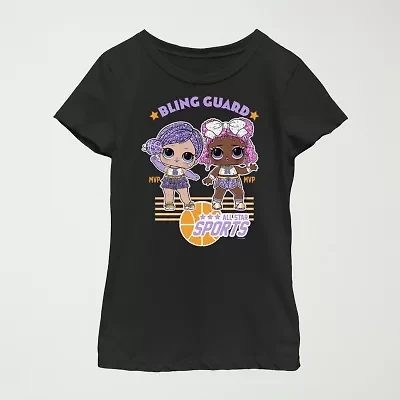 Little & Big Kid Girls Crew Neck Short Sleeve Regular Fit LOL Graphic T-Shirt