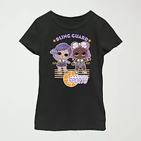 Little & Big Kid Girls Crew Neck Short Sleeve Regular Fit LOL Graphic T-Shirt