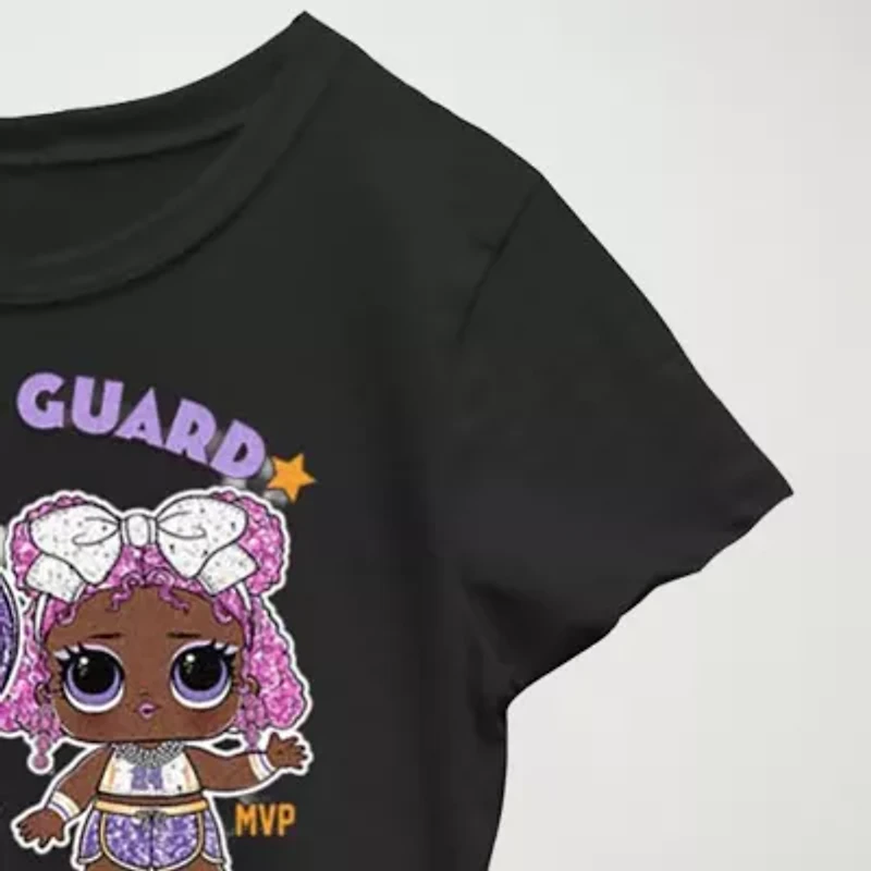 Little & Big Kid Girls Crew Neck Short Sleeve Regular Fit LOL Graphic T-Shirt