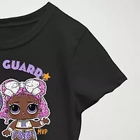 Little & Big Kid Girls Crew Neck Short Sleeve Regular Fit LOL Graphic T-Shirt