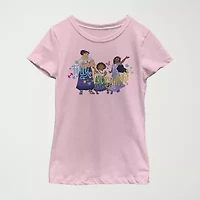 Disney Little & Big Kid Girls Crew Neck Short Sleeve Regular Fit Encanto Graphic T-Shirt