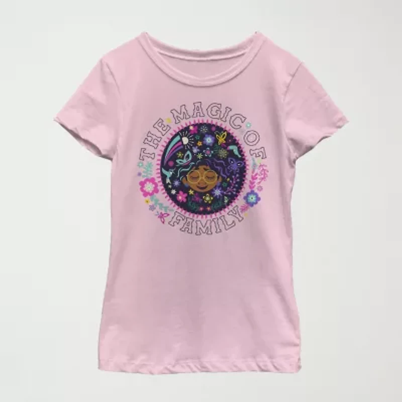 Disney Little & Big Kid Girls Crew Neck Short Sleeve Regular Fit Encanto Graphic T-Shirt