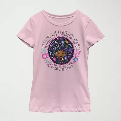 Disney Little & Big Kid Girls Crew Neck Short Sleeve Regular Fit Encanto Graphic T-Shirt