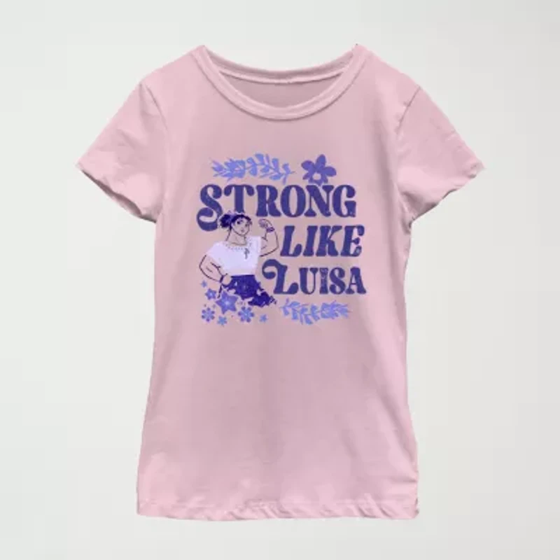 Disney Little & Big Kid Girls Crew Neck Short Sleeve Regular Fit Encanto Graphic T-Shirt