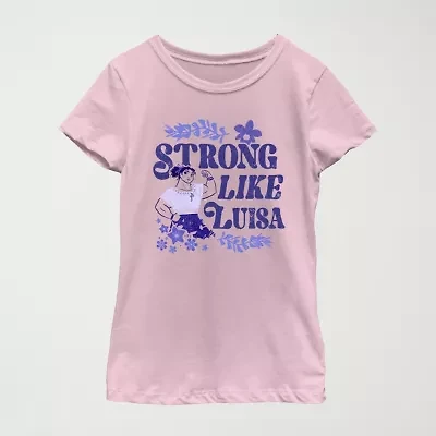 Disney Little & Big Kid Girls Crew Neck Short Sleeve Regular Fit Encanto Graphic T-Shirt