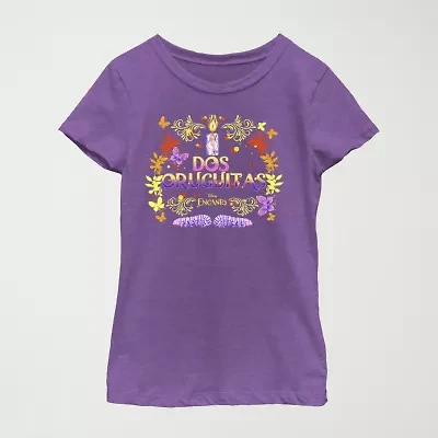 Disney Little & Big Kid Girls Crew Neck Short Sleeve Regular Fit Encanto Graphic T-Shirt