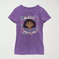 Disney Little & Big Kid Girls Crew Neck Short Sleeve Regular Fit Encanto Graphic T-Shirt