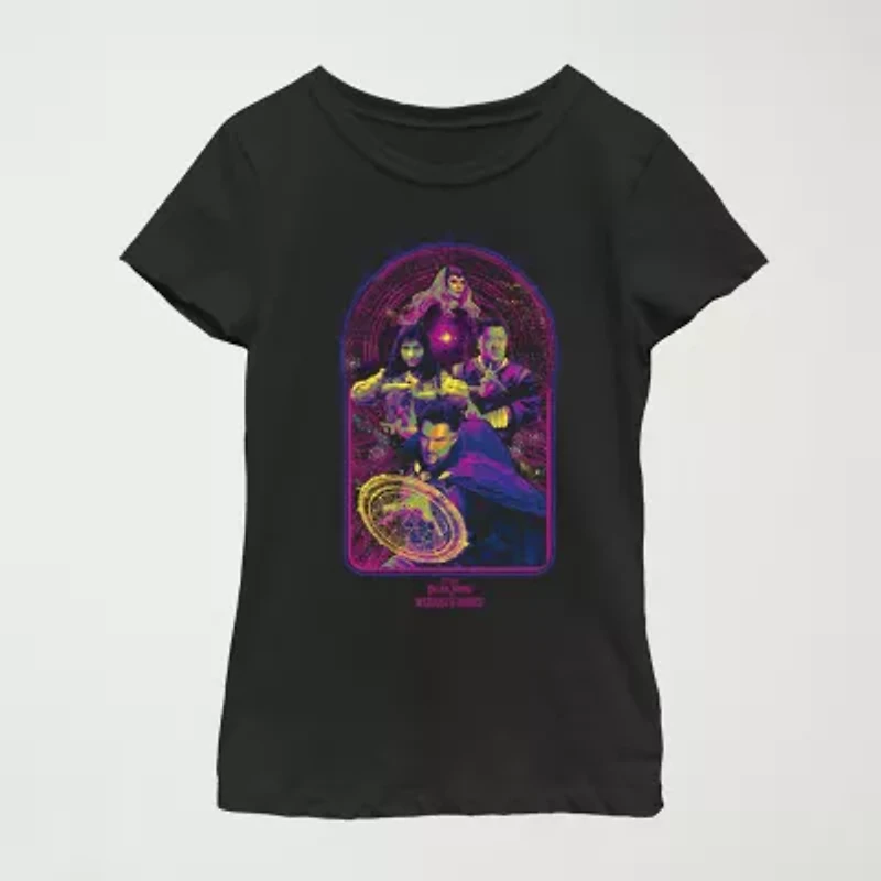 Little & Big Kid Girls Crew Neck Short Sleeve Regular Fit Doctor Strange Graphic T-Shirt