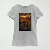 Little & Big Kid Girls Crew Neck Short Sleeve Regular Fit Stranger Things Graphic T-Shirt