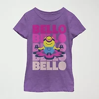Little & Big Kid Girls Crew Neck Short Sleeve Regular Fit Minions Graphic T-Shirt