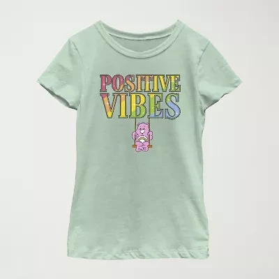 Little & Big Kid Girls Crew Neck Short Sleeve Regular Fit Care Bears Graphic T-Shirt