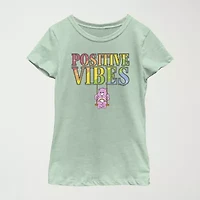 Little & Big Kid Girls Crew Neck Short Sleeve Regular Fit Care Bears Graphic T-Shirt
