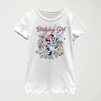 Disney Little & Big Kid Girls Crew Neck Short Sleeve Regular Fit Minnie Mouse Graphic T-Shirt