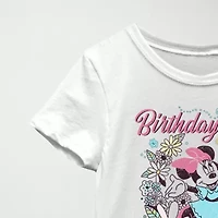 Disney Little & Big Kid Girls Crew Neck Short Sleeve Regular Fit Minnie Mouse Graphic T-Shirt