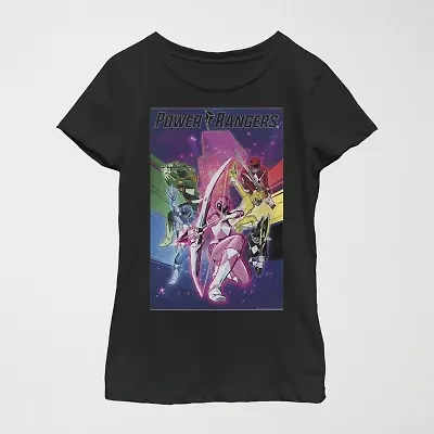 Little & Big Kid Girls Crew Neck Short Sleeve Regular Fit Power Rangers Graphic T-Shirt