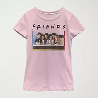 Little & Big Kid Girls Crew Neck Short Sleeve Regular Fit Friends Graphic T-Shirt