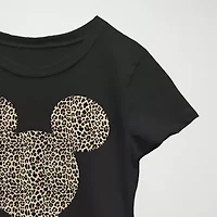 Disney Little & Big Kid Girls Crew Neck Short Sleeve Regular Fit Mickey Mouse Graphic T-Shirt