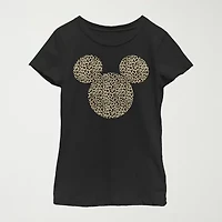 Disney Little & Big Kid Girls Crew Neck Short Sleeve Regular Fit Mickey Mouse Graphic T-Shirt
