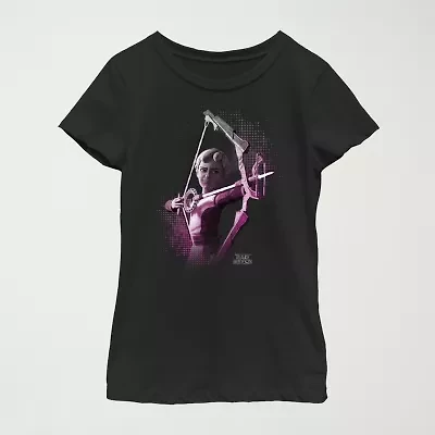Omega Bow Little & Big Kid Girls Crew Neck Short Sleeve Slim Fit Star Wars Graphic T-Shirt