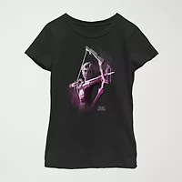 Omega Bow Little & Big Kid Girls Crew Neck Short Sleeve Slim Fit Star Wars Graphic T-Shirt