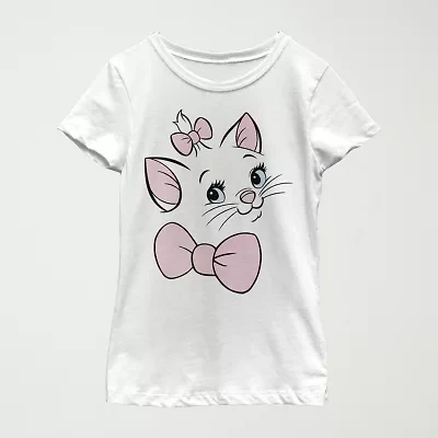 Little & Big Kid Girls Crew Neck Short Sleeve Slim Fit The Aristocats Graphic T-Shirt