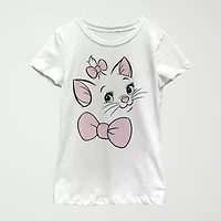 Little & Big Kid Girls Crew Neck Short Sleeve Slim Fit The Aristocats Graphic T-Shirt