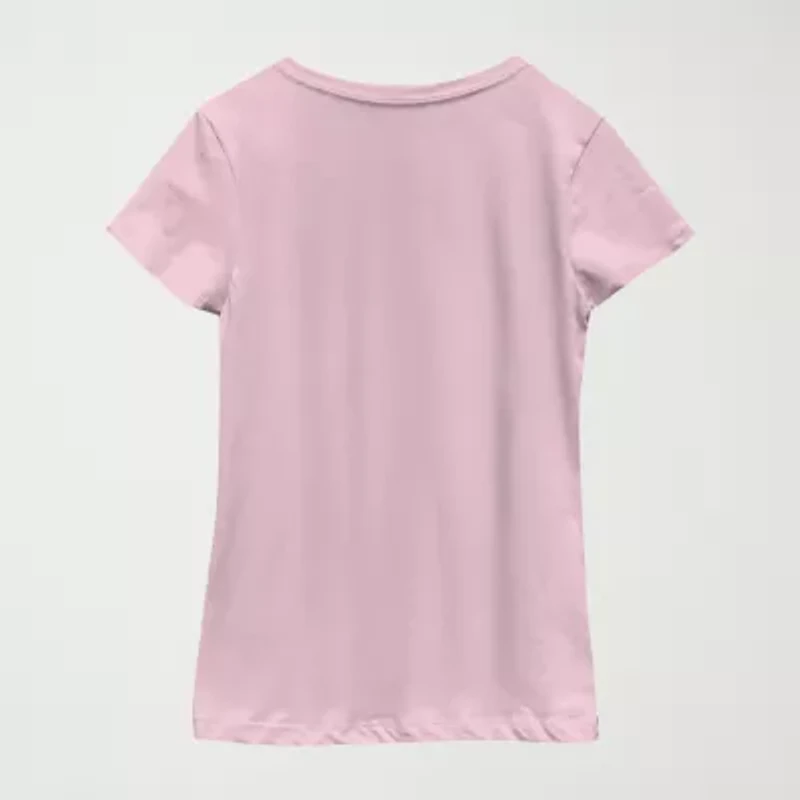 Little & Big Kid Girls Crew Neck Short Sleeve Slim Fit Lilo Stitch Graphic T-Shirt