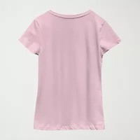 Little & Big Kid Girls Crew Neck Short Sleeve Slim Fit Lilo Stitch Graphic T-Shirt