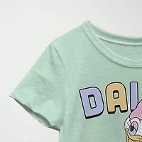 Daisy Little & Big Kid Girls Crew Neck Short Sleeve Slim Fit Mickey and Friends Mouse Minnie Graphic T-Shirt