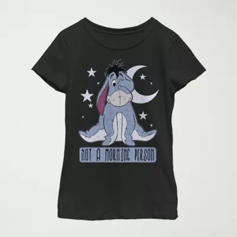 Disney Little & Big Kid Girls Crew Neck Short Sleeve Slim Fit Eeyore Winnie The Pooh Graphic T-Shirt