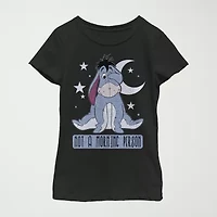 Disney Little & Big Kid Girls Crew Neck Short Sleeve Slim Fit Eeyore Winnie The Pooh Graphic T-Shirt