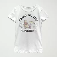 Little & Big Kid Girls Crew Neck Short Sleeve Slim Fit Winnie The Pooh Graphic T-Shirt