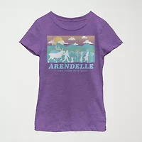 Arendelle Little & Big Kid Girls Crew Neck Short Sleeve Slim Fit Frozen Graphic T-Shirt