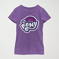 Little & Big Kid Girls Crew Neck Short Sleeve Slim Fit My Pony Graphic T-Shirt