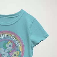 Little & Big Kid Girls Crew Neck Short Sleeve Slim Fit My Pony Graphic T-Shirt