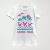 Little & Big Kid Girls Crew Neck Short Sleeve Slim Fit Jurassic World Graphic T-Shirt