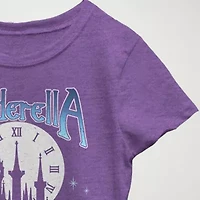 Little & Big Kid Girls Crew Neck Short Sleeve Slim Fit Cinderella Princess Graphic T-Shirt