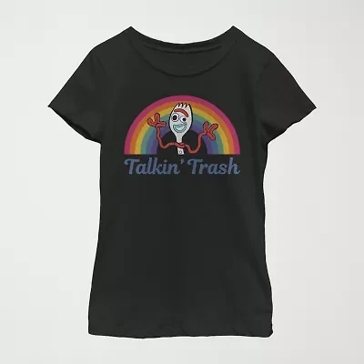 Talkin Trash Little & Big Kid Girls Crew Neck Short Sleeve Slim Fit Toy Story Graphic T-Shirt