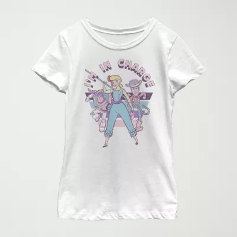 Little & Big Kid Girls Crew Neck Short Sleeve Slim Fit Toy Story Graphic T-Shirt