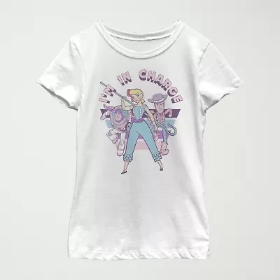 Little & Big Kid Girls Crew Neck Short Sleeve Slim Fit Toy Story Graphic T-Shirt