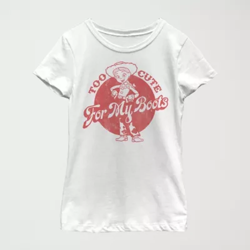 Little & Big Kid Girls Crew Neck Short Sleeve Slim Fit Toy Story Graphic T-Shirt