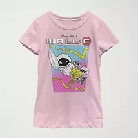 Little & Big Kid Girls Crew Neck Short Sleeve Slim Fit Wall-E Graphic T-Shirt