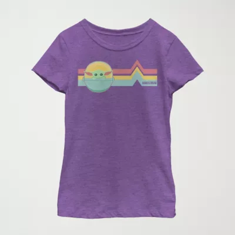 Rainbow Child Little & Big Kid Girls Crew Neck Short Sleeve Slim Fit Star Wars Graphic T-Shirt
