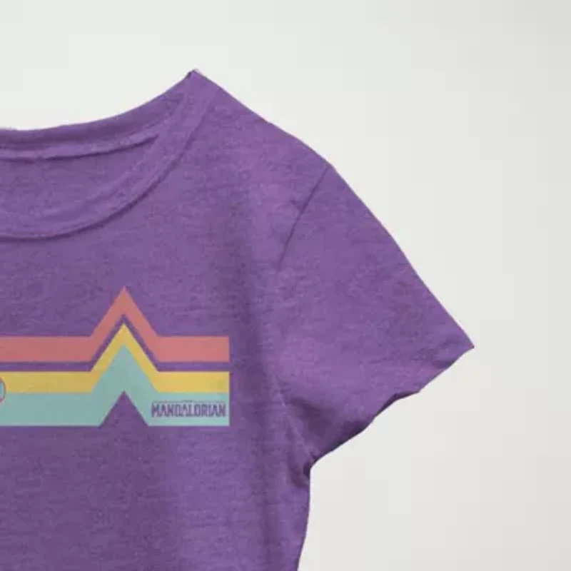 Rainbow Child Little & Big Kid Girls Crew Neck Short Sleeve Slim Fit Star Wars Graphic T-Shirt