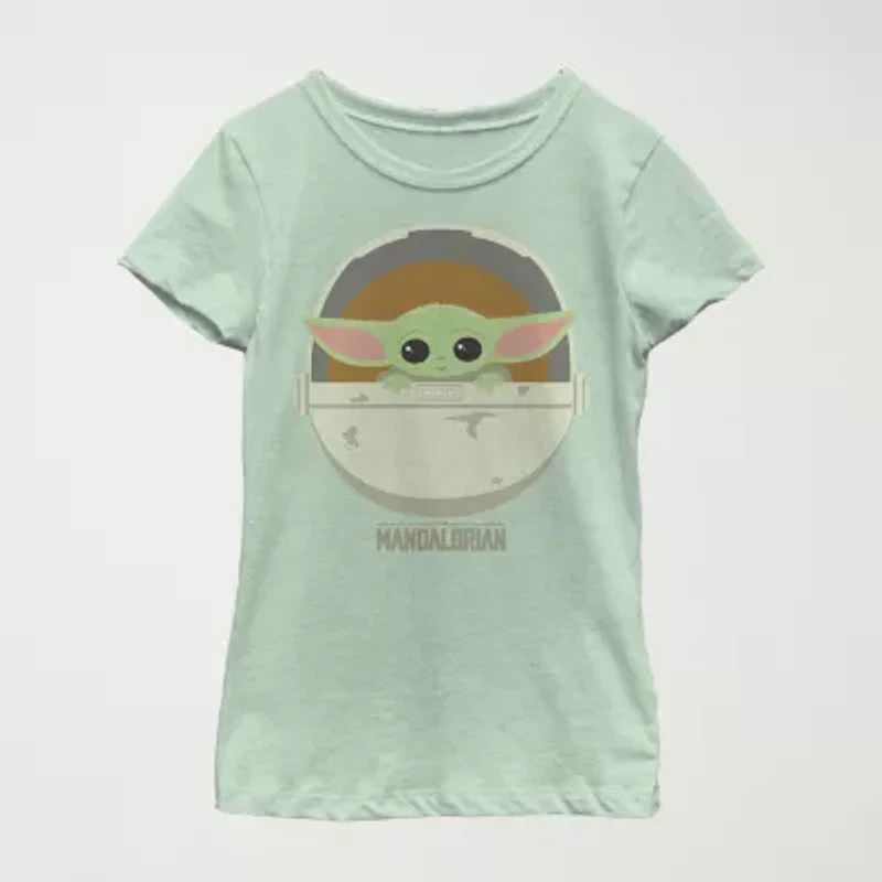 The Child Bassinet Little & Big Kid Girls Crew Neck Short Sleeve Slim Fit Star Wars Graphic T-Shirt